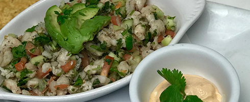 Ceviche Blanco at Guadalajara Grill, Bar, & Table Side Salsa in Tucson Arizona. Ceviche Blanco at Guadalajara Grill, Bar, & Table Side Salsa in Tucson Arizona.